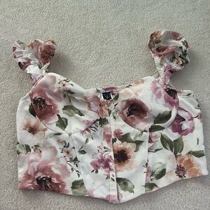 Windsor White Cream Ruffled Bustier Blouse
